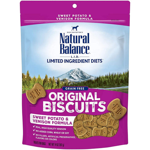 Natural Balance L.I.D. Venison Sweet Potato Biscuits Dog Treats 14oz - Poudre Pet and Feed Supply